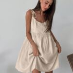 Beige Sol Mini Dress